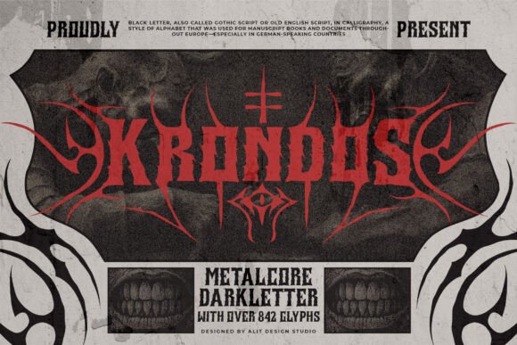 Krondos Typeface: A Bold Blackletter Font for Web Design