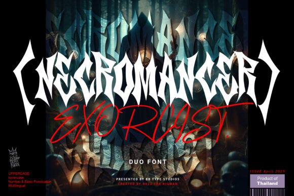 Necromancer Exorcist: A Bold Blackletter Font for Makers