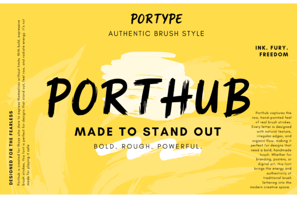 Porthub: A Bold Brush Typeface for Authentic Branding